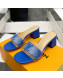 Louis Vuitton TPU and LV Crystal Heel Slide Sandals Blue 2022