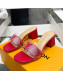 Louis Vuitton TPU and LV Crystal Heel Slide Sandals Red 2022