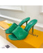 Louis Vuitton Revival High Heel Slide Sandals 9.5cm in Monogram Embossed Lambskin Green 2022 