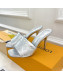 Louis Vuitton Revival High Heel Slide Sandals 9.5cm in Monogram Embossed Lambskin Silver 2022 