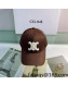 Celine Canvas Baseball Hat Brown 2022 11