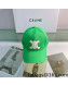 Celine Canvas Baseball Hat Green 2022 13