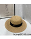 Prada Straw Wide Brim Hat Khaki/Black 2022 0401130