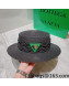 Bottega Veneta Straw Wide Brim Hat Black 2022 0310115