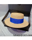 Prada Straw Wide Brim Hat Beige/Blue 2022 040119