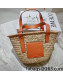 Loewe Small Straw and Leather Basket Bag Beige/Orange 2022 033102