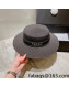 Prada Straw Wide Brim Hat Black 2022 040153