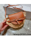 Loewe Straw and Leather Mini Gate Bag Beige/Brown 2022 033108