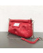 Maison Margiela Small Glam Slam Quilted Puffer Lambskin Clutch Shoulder Bag Red 2019