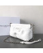 Maison Margiela Small Glam Slam Quilted Puffer Lambskin Clutch Shoulder Bag White 2019