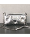 Maison Margiela Small Glam Slam Quilted Puffer Lambskin Clutch Shoulder Bag Silver 2019
