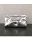 Maison Margiela Small Glam Slam Quilted Puffer Lambskin Clutch Shoulder Bag Silver 2019