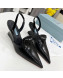 Prada Brush Leather Slingback Pumps 6.5cm Black 2022 31