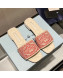 Prada Fabric Flat Slide Sandals Red/Beige 2022 032391
