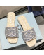 Prada Fabric Flat Slide Sandals Blue/Nude 2022 032393