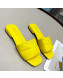 Prada Calf Leather Flat Slide Sandals Yellow 2022 032378