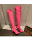 Gianvito Rossi Hiroko Lycra Fabric High Heel Over-knee Boots 10.5 cm Pink 2022