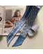 Dior Oblique Silk Bandeau Scarf 6x100cm Light Blue 2022 033081