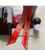 Dior Houndstooth Silk Bandeau Scarf 6x100cm Red 2022 033085
