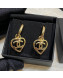 Chanel Love Short Earrings Gold 2022 031159