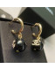 Chanel Short Earrings Black 2022 040203