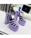 Versace Calfskin La Medusa Platform Sandals 15.5cm Purple 2022 