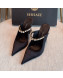 Versace Silk High Heel Mules 11cm Black 2022 031951
