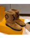 Louis Vuitton Snowdrop Shearling and Suede Flat Ankle Boots Cognac Brown 2021 02