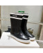 Celine Shiny Leather Rain Boots Black 2021 120447