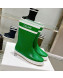 Celine Shiny Leather Rain Boots Grass Green 2021 120449