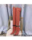 Balmain Knit B Buckle High Boots Orange 2021 120419