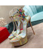 Christian Louboutin Maravilla Patent Leather High Heel Platform Sandals with Crystal Buckle 15cm Yellow 2022