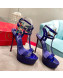 Christian Louboutin Maravilla Patent Leather High Heel Platform Sandals with Crystal Buckle 15cm Purple 2022