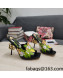 Dolce & Gabbana DG Print Calf Leather High Heel Slide Sandals Black 10.5cm 2022 