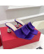Roger Vivier Silk Cube Crystal Medium Heel Slide Sandals 7cm Purple 2022