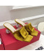 Roger Vivier Velvet Cube Crystal Medium Heel Slide Sandals 7cm Gold 2022