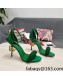 Dolce & Gabbana DG Calf Leather and Crystal High Heel Sandals Green 10.5cm 2022 
