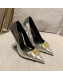 Versace Calfskin High Heel Pumps 11cm Silver 2022 032812