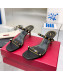 Valentino Rockstud Medium Slide Sandals 6.5cm Black 2022 032841