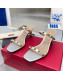 Valentino Rockstud Medium Slide Sandals 6.5cm Silver 2022 032843