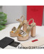 Valentino VLogo Leather High Heel Flatform Sandals 13cm Gold 2022 032847