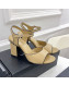 Chanel High Heel Chain Sandals 8.5cm Beige 2022 032817