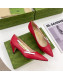 Gucci Leather Pumps 5.5cm with 'GUCCI' Bow Red 2022
